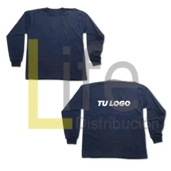 RT-PL-AZ/12 POLO AZUL MANGA LARGA CON LOGO ESPALDA X 12 UNID