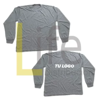 RT-PL-GR/12 POLO PLOMO GRIS CLARO MANGA LARGA CON LOGO ESPALDA X 12 UNID