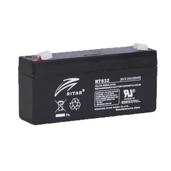 BATERIA RP VRLA 6V 3.2AH TERMINAL F1 PESO 0.6KGS MEDIDAS 134x34x60(66)MM