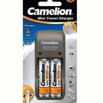CARGADOR DE BATERÍAS CAMELION INCLUYE PILAS RECARGABLES 2XAA