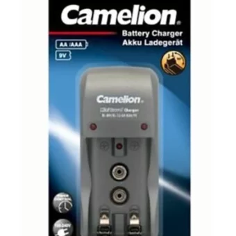 CARGADOR DE BATERÍAS CAMELION P/ AA, AAA Y 9V