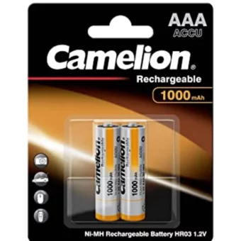 PILA RECARGABLE CAMELION AAA 1000 mAh BLISTER X 2 UNIDADES