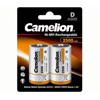 PILA RECARGABLE CAMELION D 2500 mAh BLISTER X 2 UNIDADES
