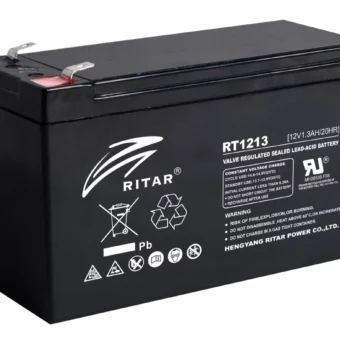 BATERIA RP VRLA 12V 1.3AH TERMINAL F1 / PESO 0.52KG / MEDIDAS 98x43.5x53x(59)MM