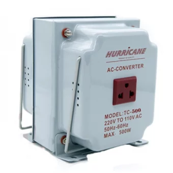 TRANSFORMADOR "HURRICANE" 500W 220- 110V PLOMO TOMA UNIVERSAL C/LT