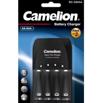 CARGADOR RÁPIDO DE BATERÍAS CAMELION P/AA, AAA