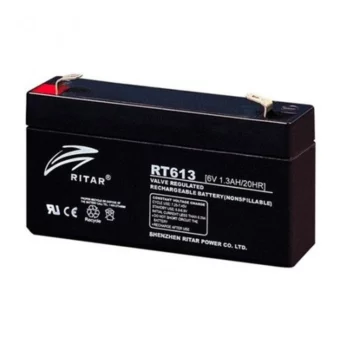 BATERIA RP VRLA 6V 1.3AH TERMINAL F1 PESO 0.3KGS MEDIDAS 97x24x52(58)MM